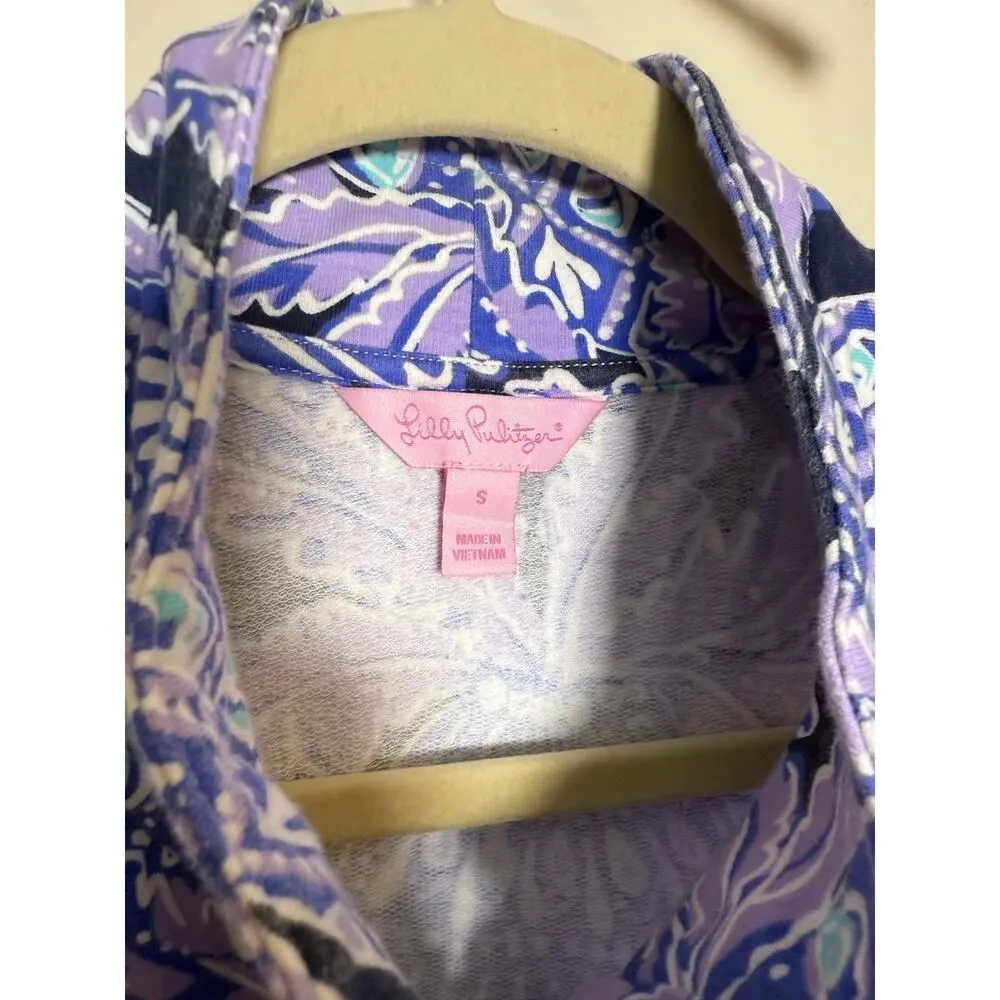 Lilly Pulitzer Captain Popover Coco Safari Lilac Verbena Sweatshirt Sz. S - Image 5