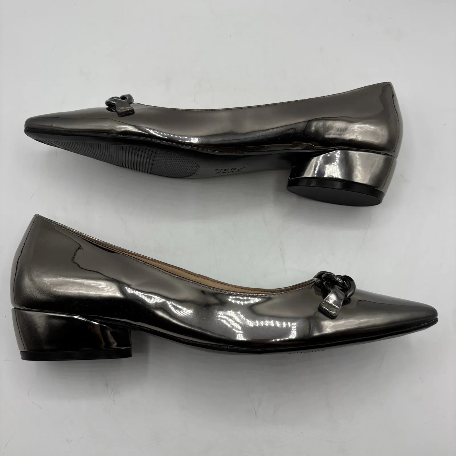 Naturalizer PEWTER FAUX LEATHER Women's Becca Low-heel Pointed Toe Flats, US 7.5 - Image 5