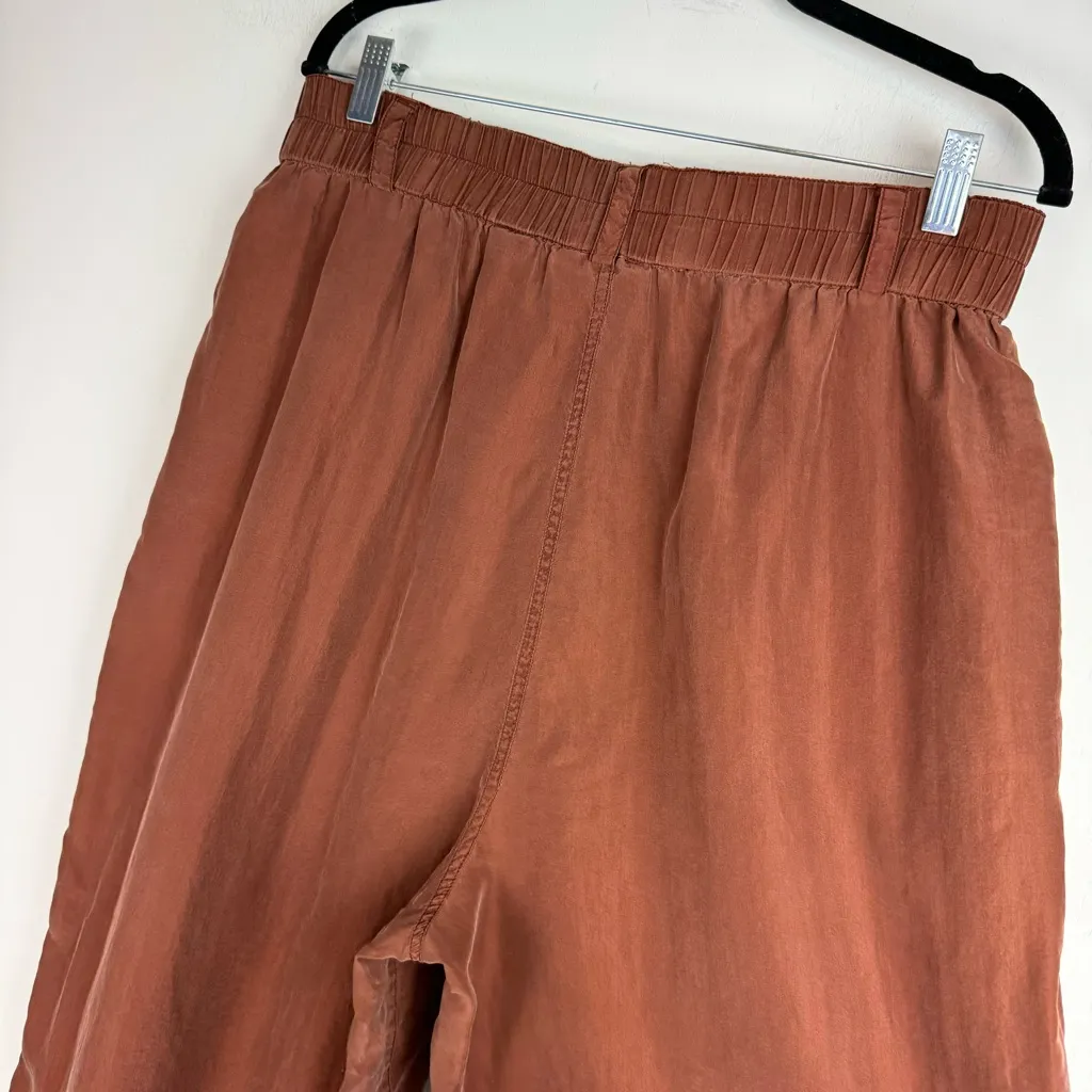 Venezia 100% Silk Brown Rust Wide Leg Pants Trousers Sz 14/16 - Image 12