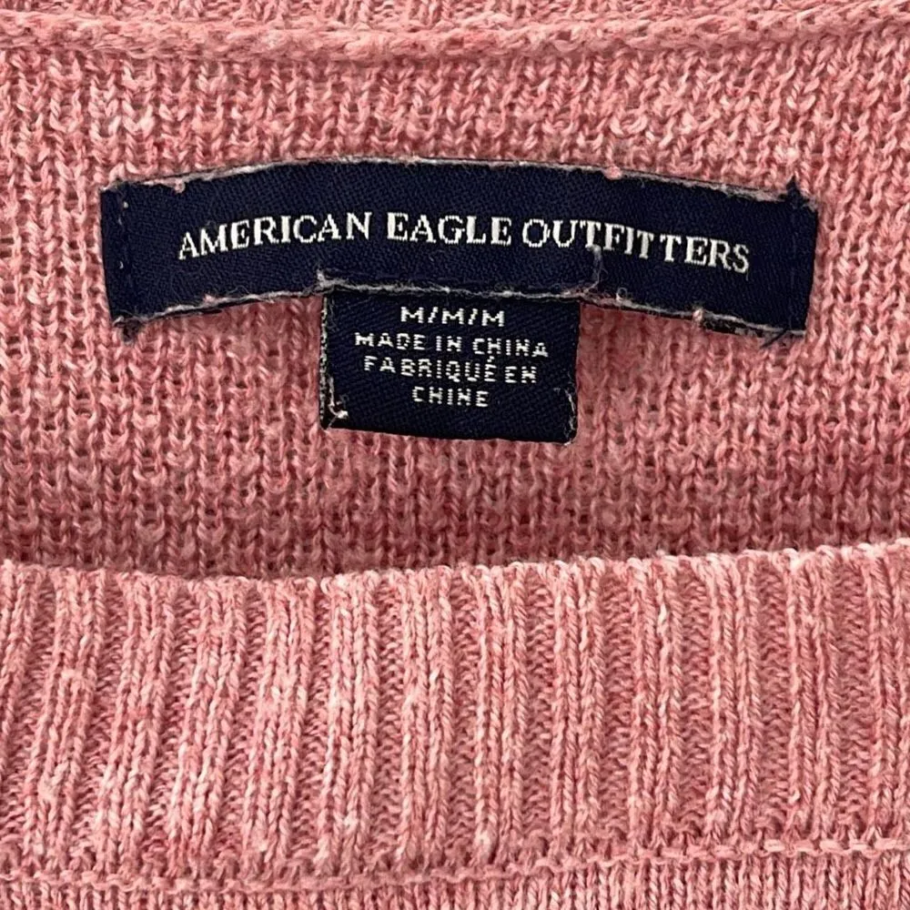 American Eagle Outfitters Women's Pullover Sweater Crewneck Pink Size Medium - Image 2