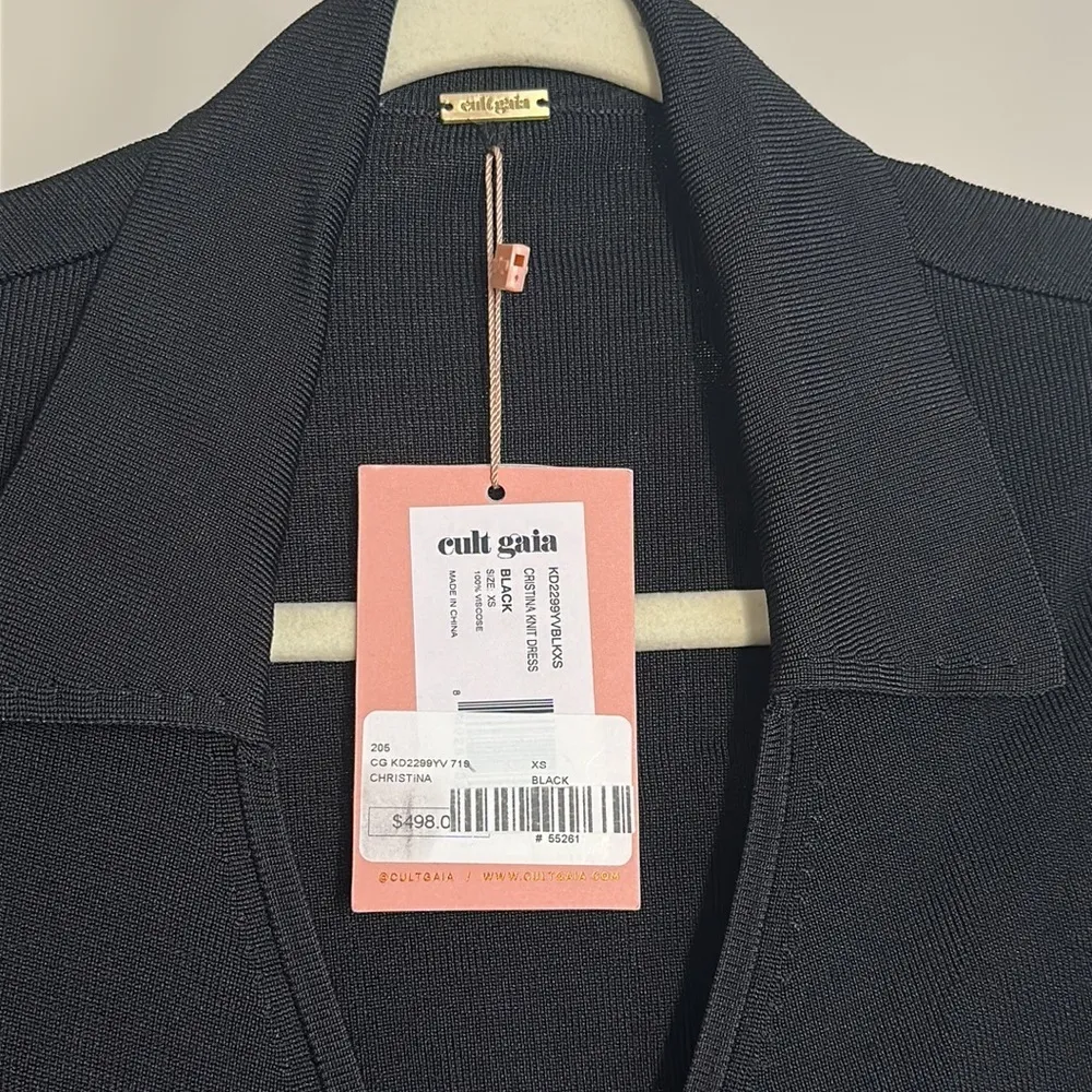 NWT Cult Gaia Cristina Black Knit Cut Out Midi Dress size XS - Image 8