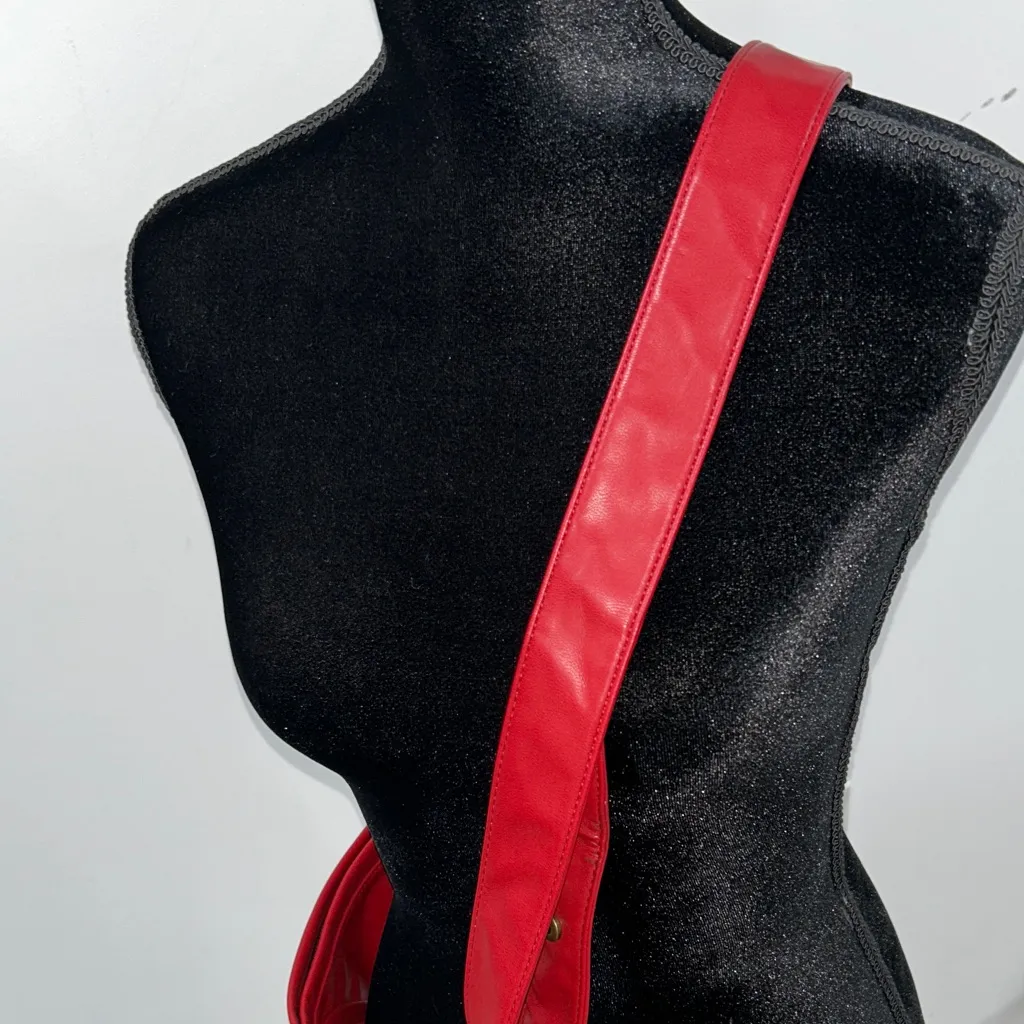 Sash Elegant Red/Zebra Print Crossbody Bag Red - Image 6