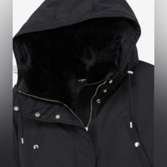 The Kooples Paris Black Faux Fur Hooded Puffer Parka Coat Size M Women’s NWT - Image 2
