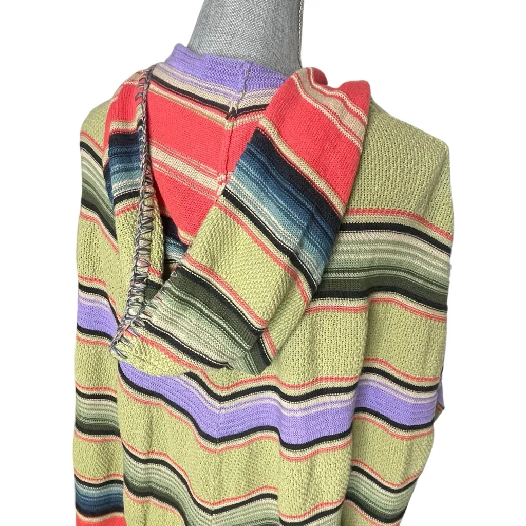 Anthropologie Moth Calexico Hooded Striped Poncho Sz XS - Image 8