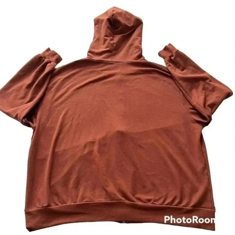 Butterfly rhinestones women’s full zip bling hoodie jacket Size Med Orange - Image 7