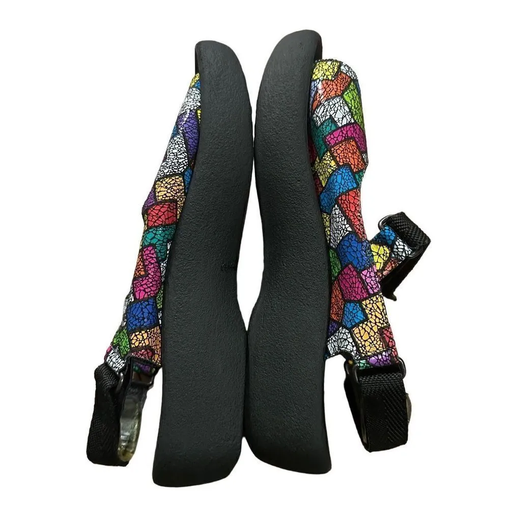 Wolky 3204 Jewel Wedge European Walking Sandal Picasso Multi Women's size 43 Black - Image 5