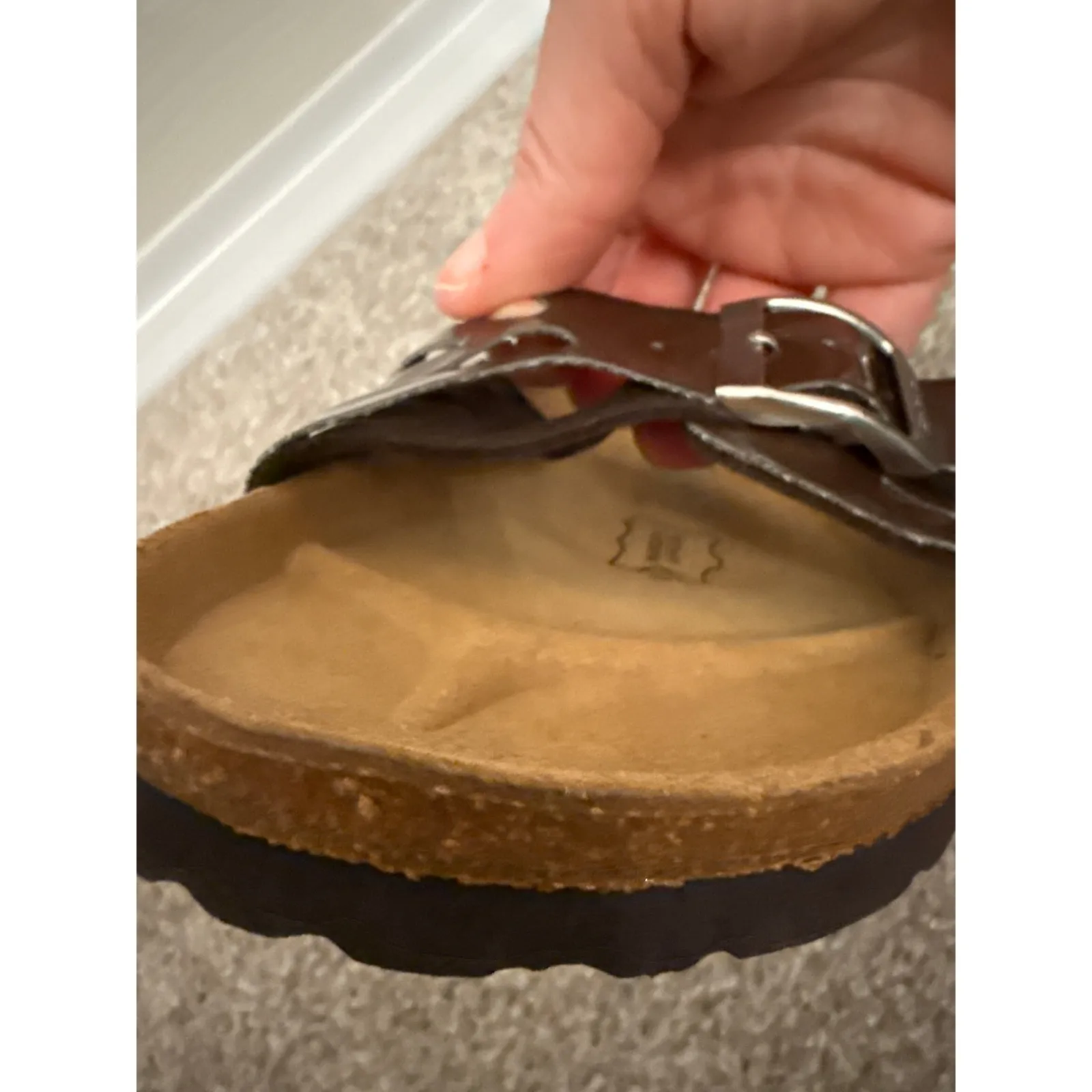 NWT Birkenstock Betula Leslie Single Cutout Brown Patent Leather Slides,37 Size 6 - Image 8