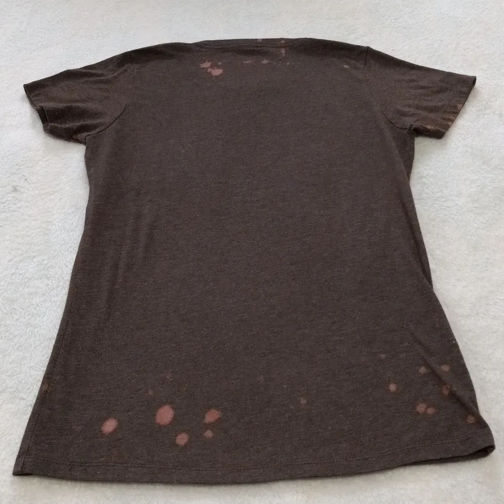 "Wasted on You" Heather Brown Distressed Graphic Tie Dye Tee - Image 9