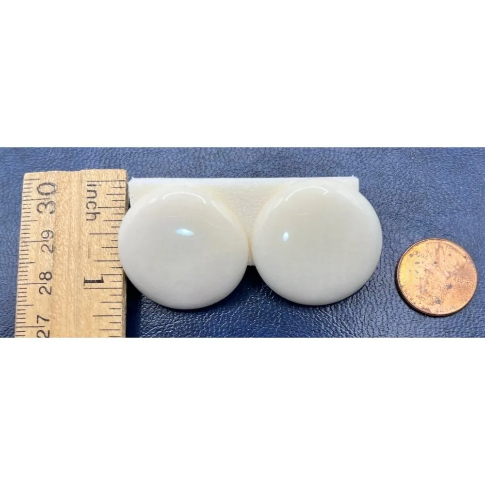 Vintage White Stud Earrings & Matching Dangle Earrings Set A05 - Image 5