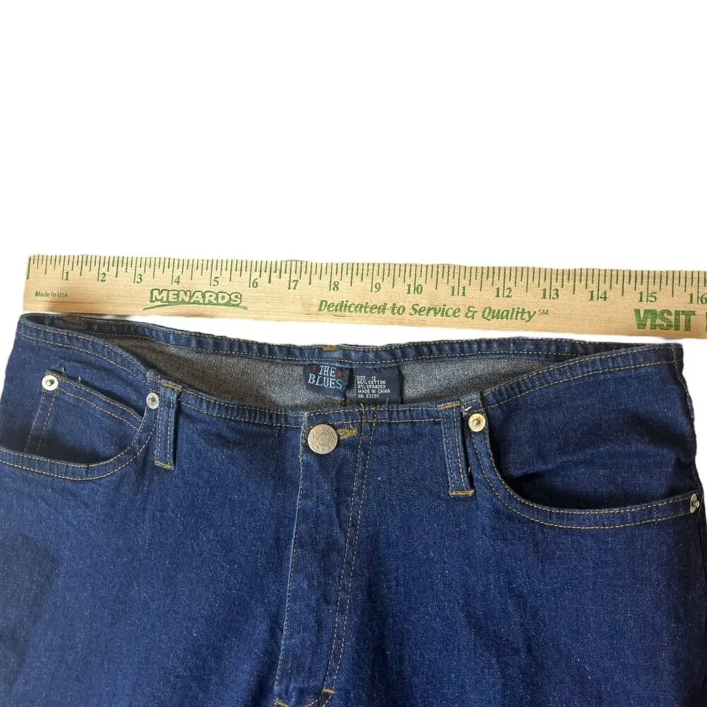 The Blues Women’s 12 Vtg Y2K Dark Wash Flare‎ Cargo Jeans Denim Pocket Casual Blue - Image 8