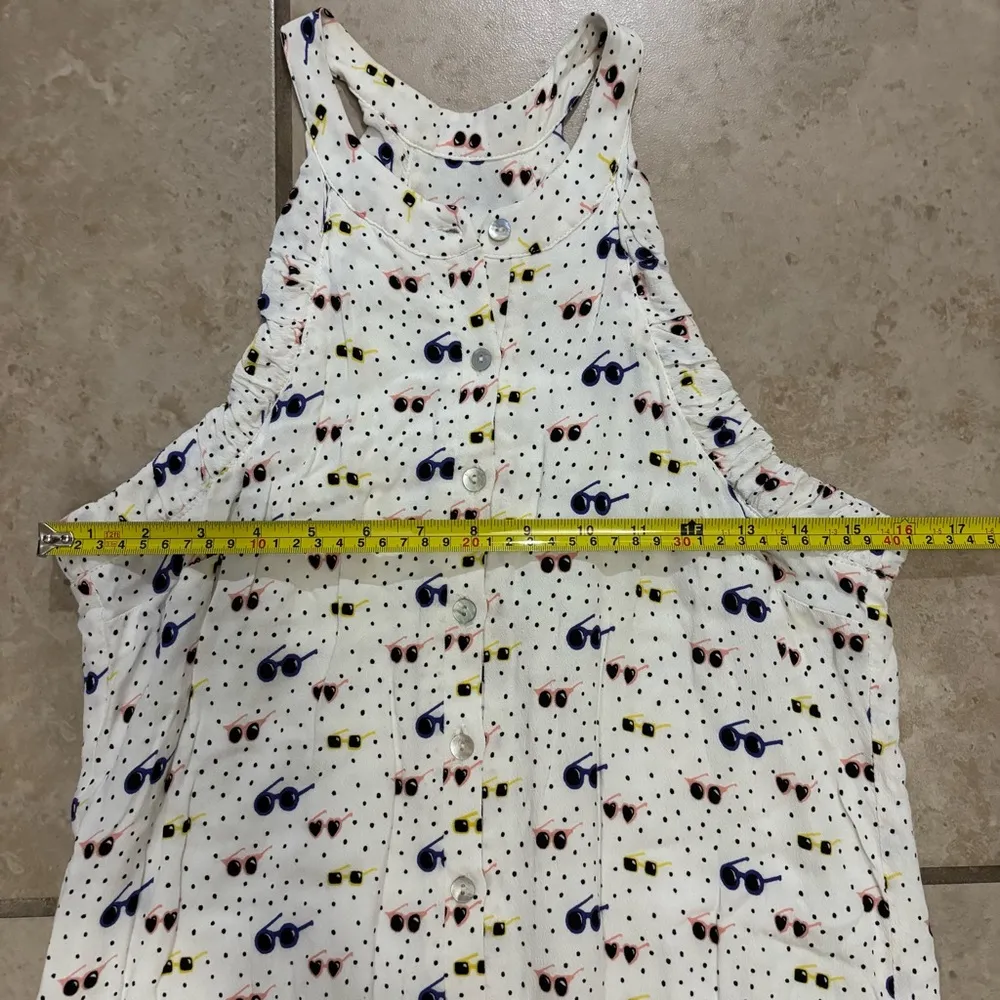 Larke Anthropologie Sunglasses Polka Dot Button Up Sleeveless Dress Small NWoT - Image 3