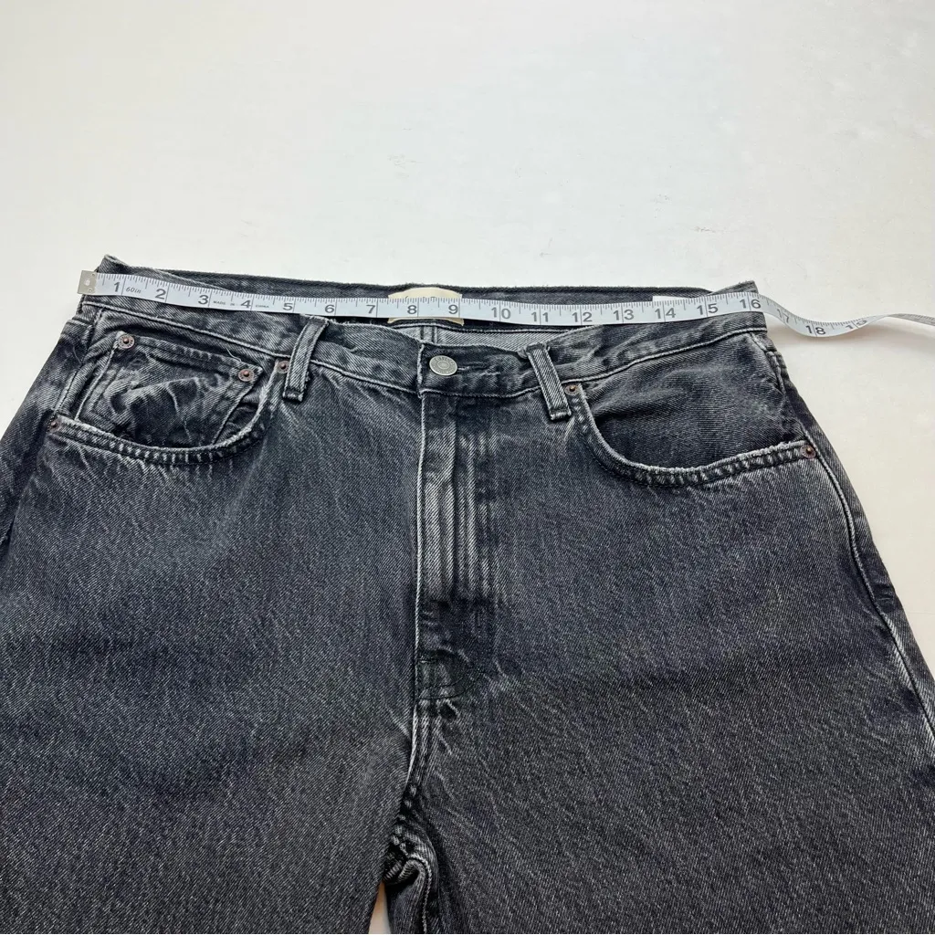 Etica‎ Rhea Mid Rise Straight Distressed Faded Black Denim Jean Womens Size 29 - Image 6