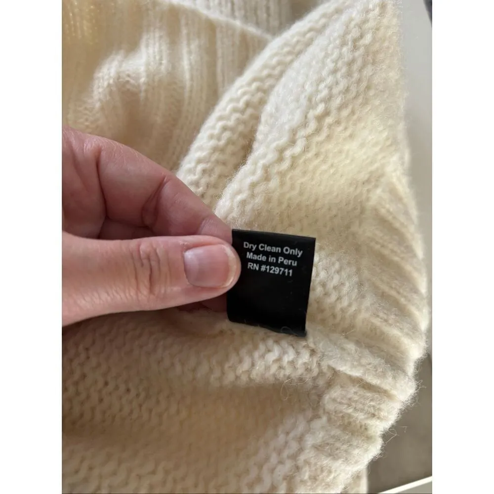 Jenni Kayne Baby Alpaca Cocoon Turtleneck Ivory Pullover Sweater Size  XXL - Image 4