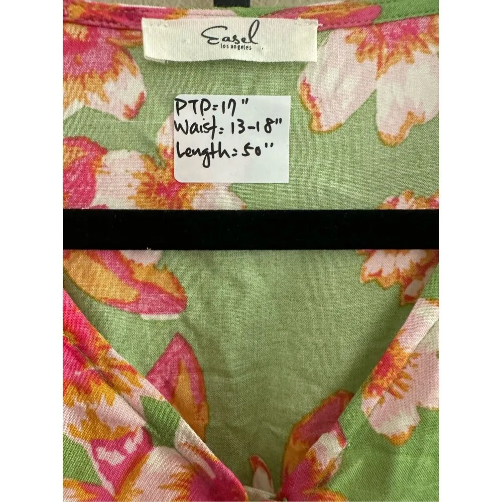 Easel Los Angeles Ruffled Sleeves Floral Midi Dress - Image 5