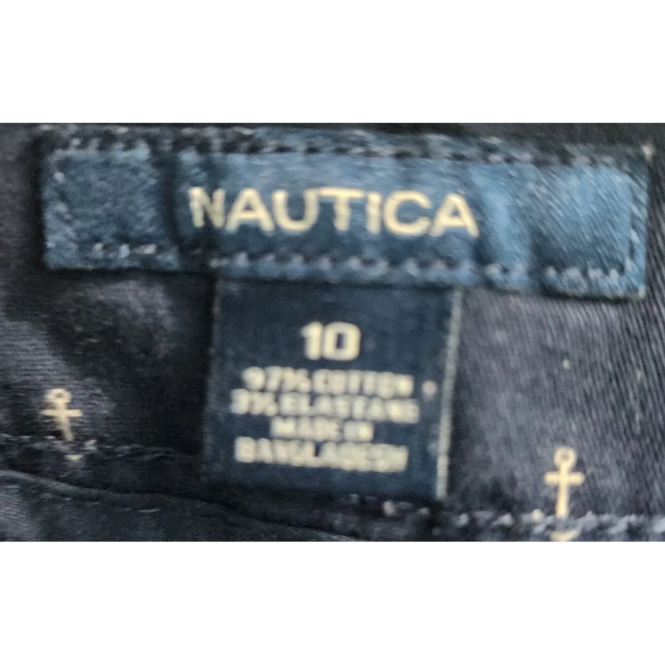 Nautica Anchor Print Shorts Cuffed‎ Hem Casual Summer Navy Blue Size M - Image 4