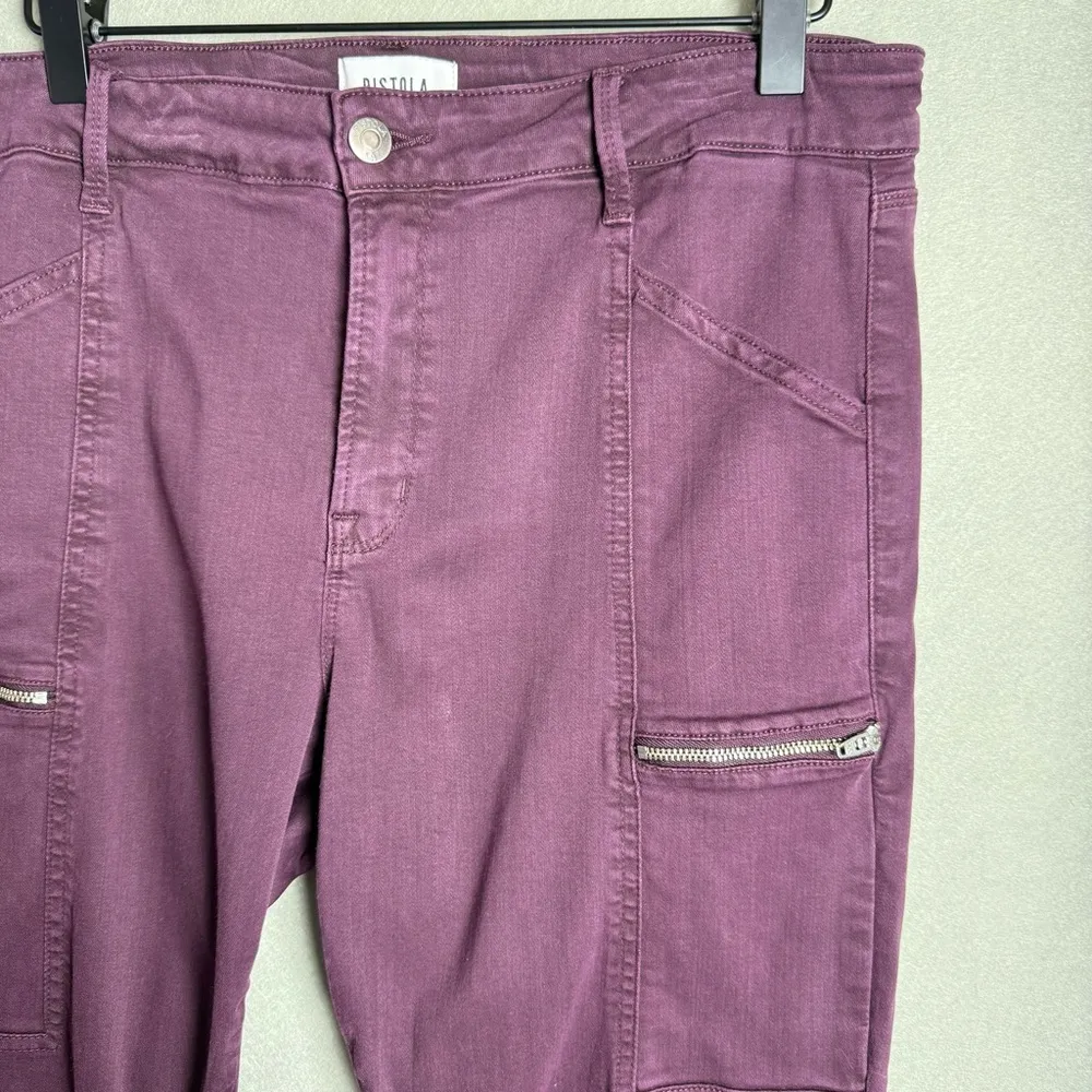 Pistola Hannah Cargo Skinny Pant Women's Dark Purple Stretch Fabric Mid-Rise 32 - Image 5