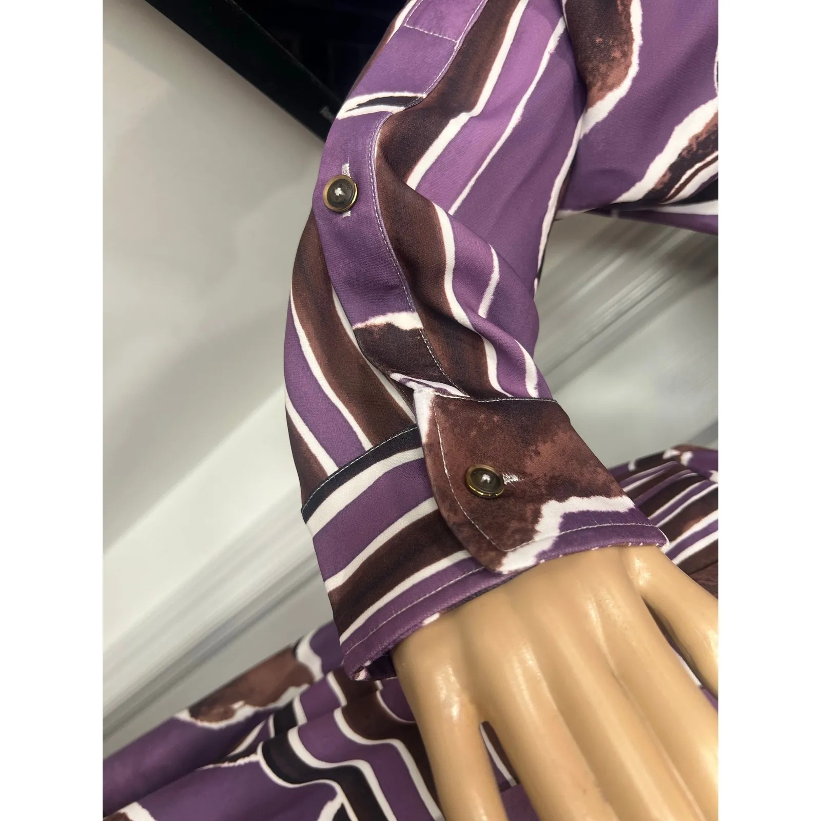 DO By Dee Ocleppo Women’s Printed Belted Long Sleeve Midi Dress Nordstrom L - Image 6