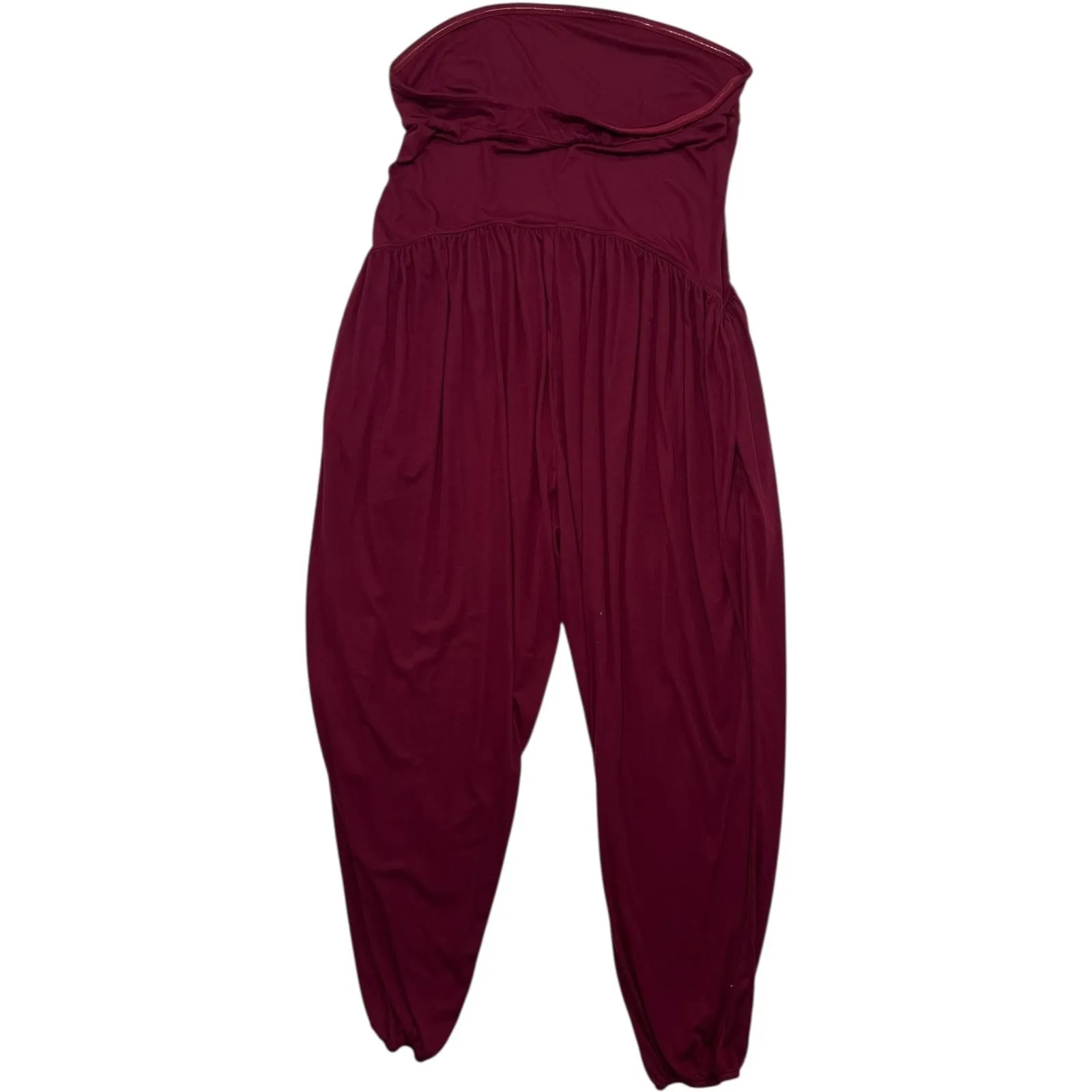 Halara Jumpsuit Womens Extra Large Red Strapless Casual Relaxed Lounge Boho - Image 2