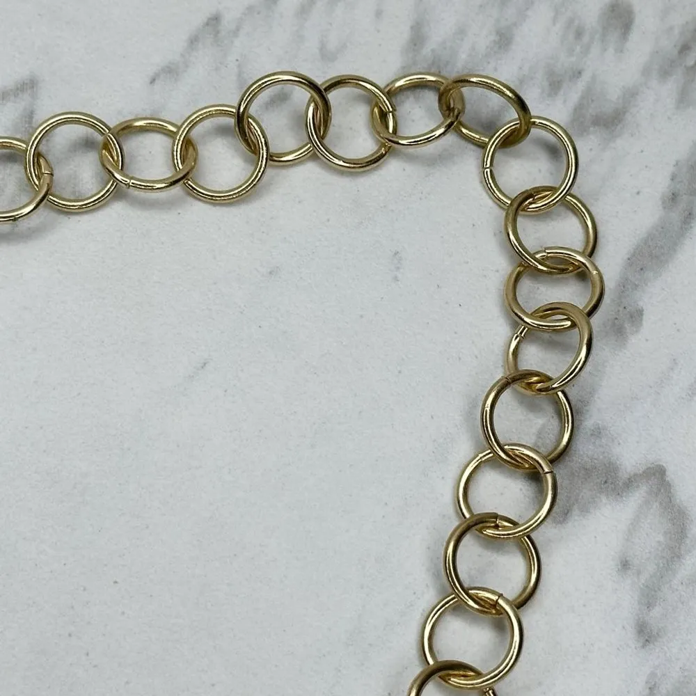 Chico's  Chunky Plastic and Metal Gold Tone Chain Link Statement Necklace - Image 6