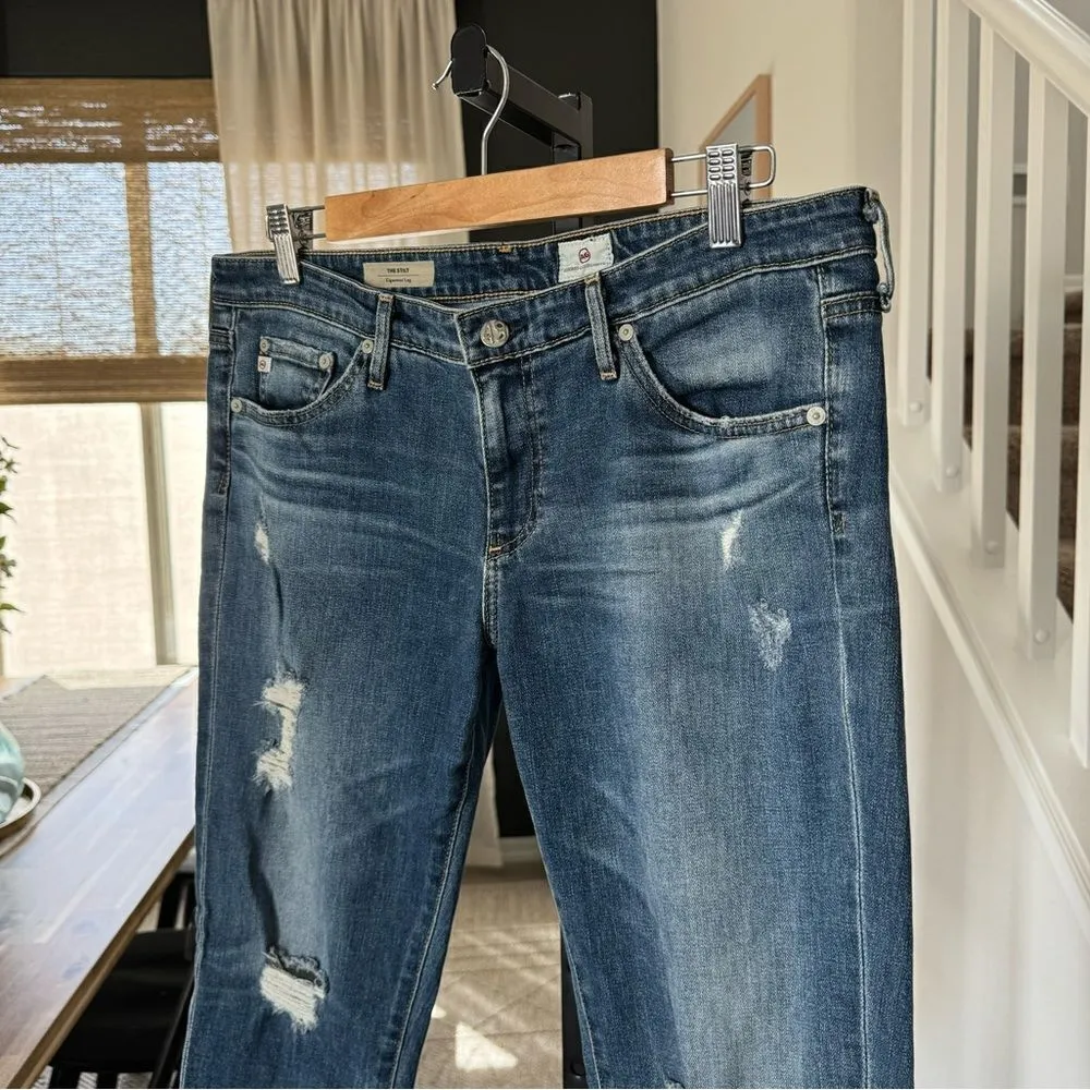 Adriano Goldschmied AG Stilt Cigarette Jean 31R Distressed - Image 9