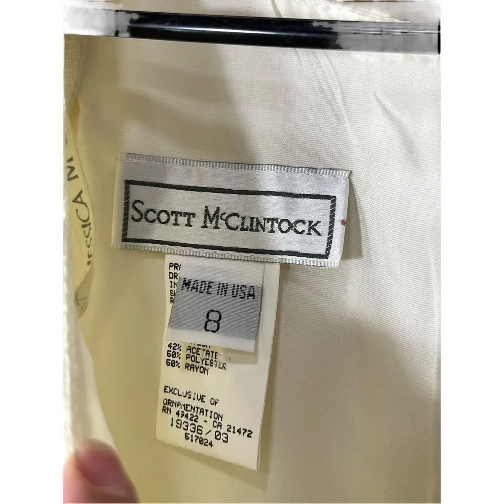 VIntage Scott McClintock 80s 90s Floral Lace Short Sleeve Mini Dress Size 8 Black - Image 9