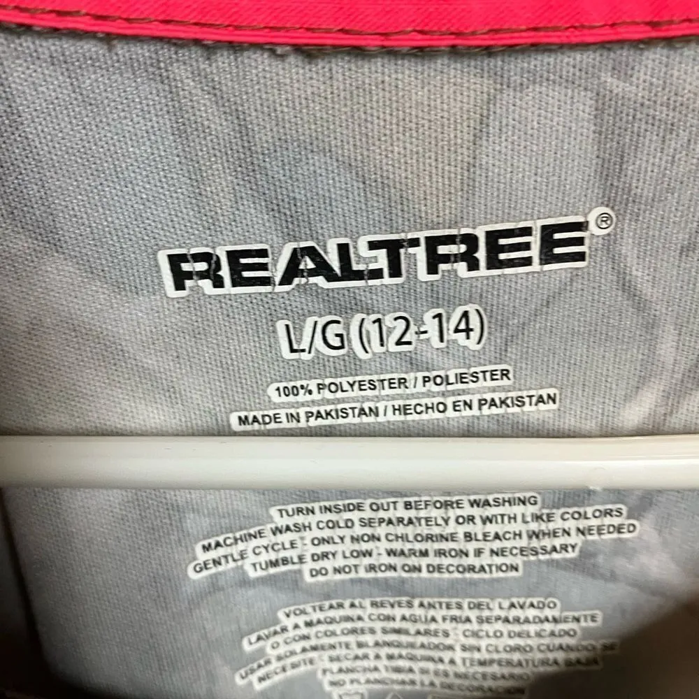 Realtree camouflage wooded print v neck long sleeve size large - Image 3