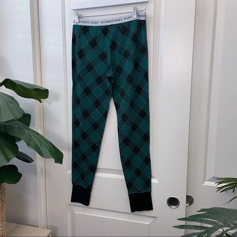 Victoria’s Secret Plaid Jogger Lounge Pants Thermal Waffle Knit Buffalo M - Image 6