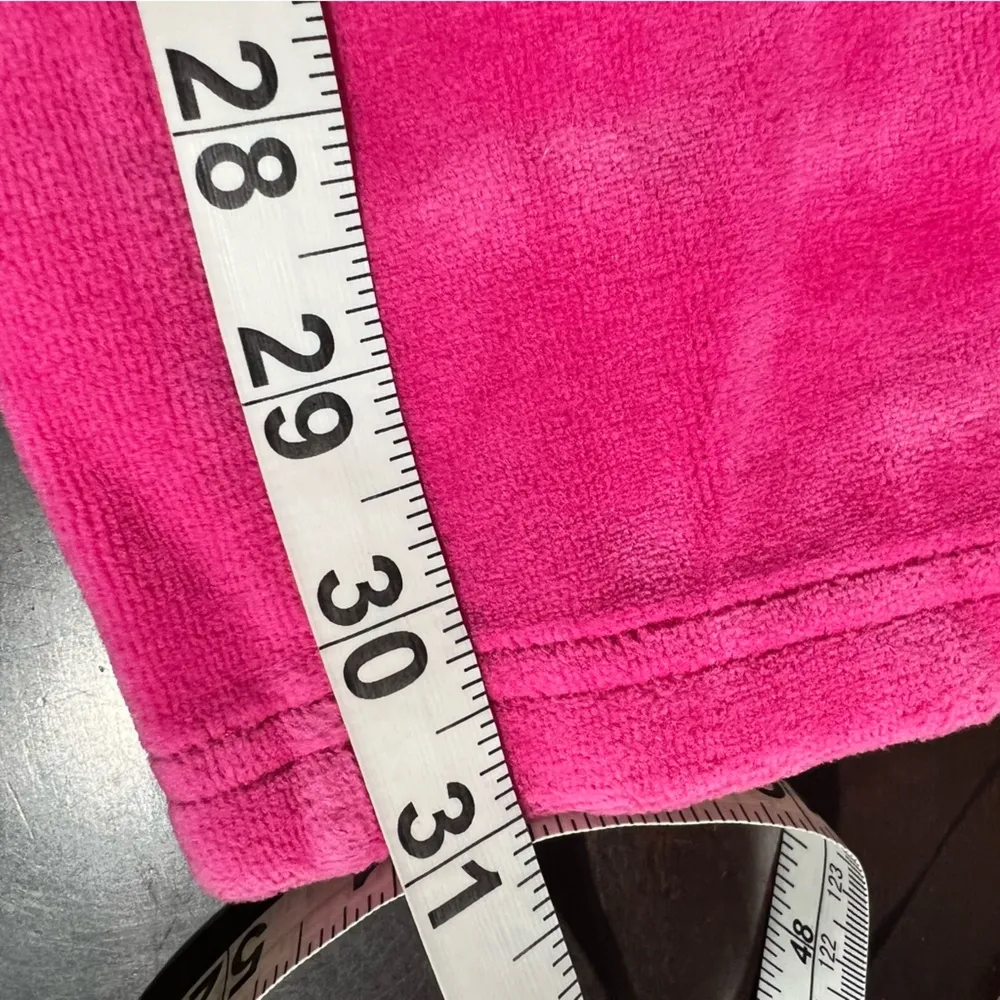 Juicy Couture Pink Velour Pants Sz S Sequin Logo Spellout Y2K * Flawed But Fab * - Image 10
