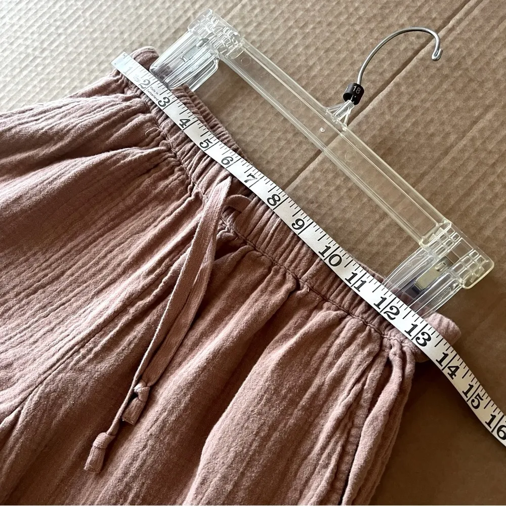 Wilfred Free 100% Organic Cotton brown pull on wide leg Sail Pant size S - Image 5