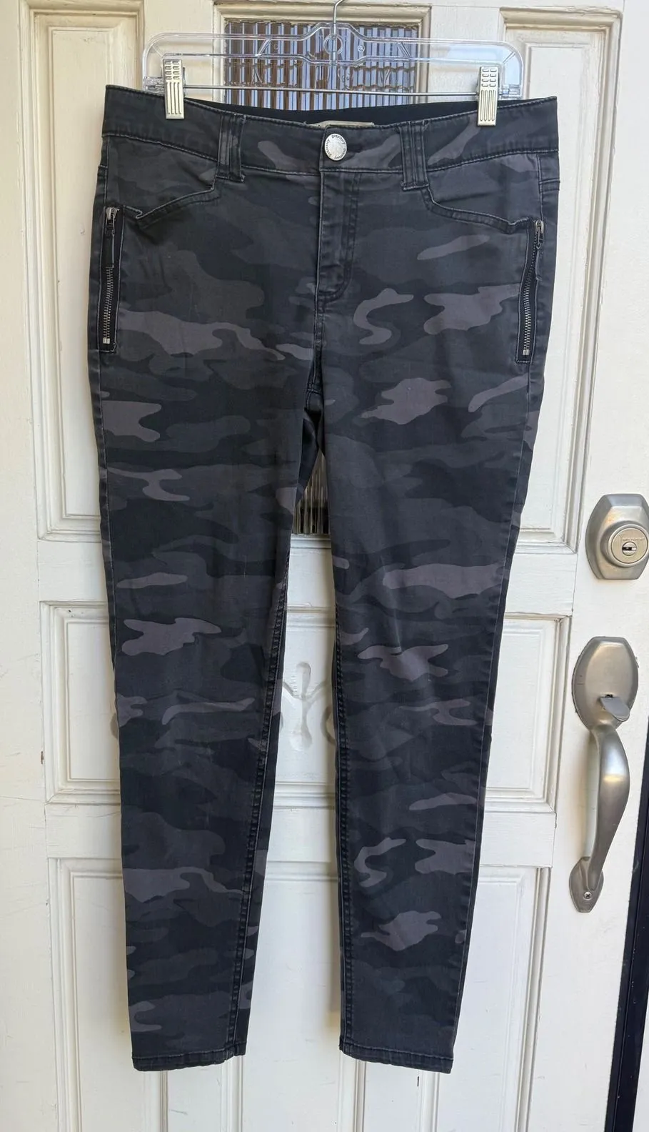 Democracy AB Technology Jeans Camo Denim Mid Rise Stretch Zippers Size 10 - Image 1