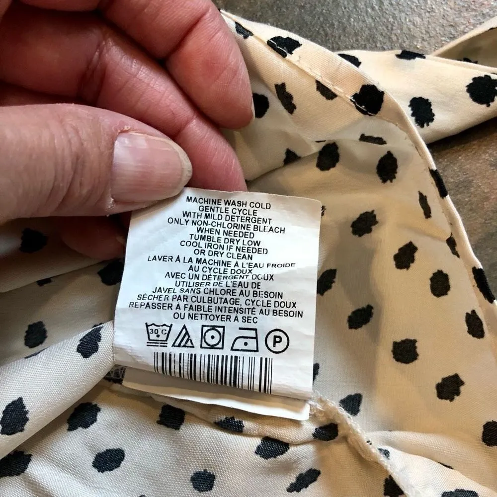 Motherhood Maternity Cream With Black Dots Blouse Waist Belt - Image 13