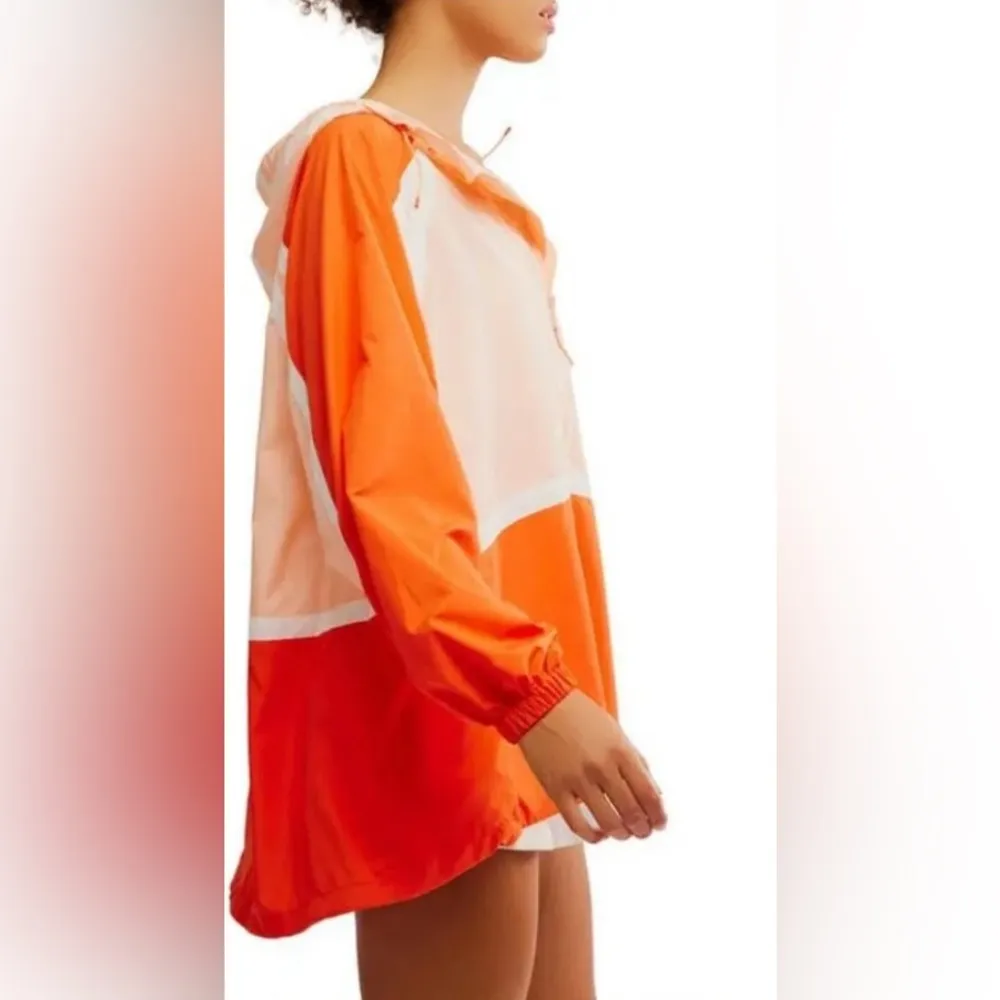 #32 NWT Free People Care FP Like The Wind Logo Jacket in Pastel Peach Combo - Image 5