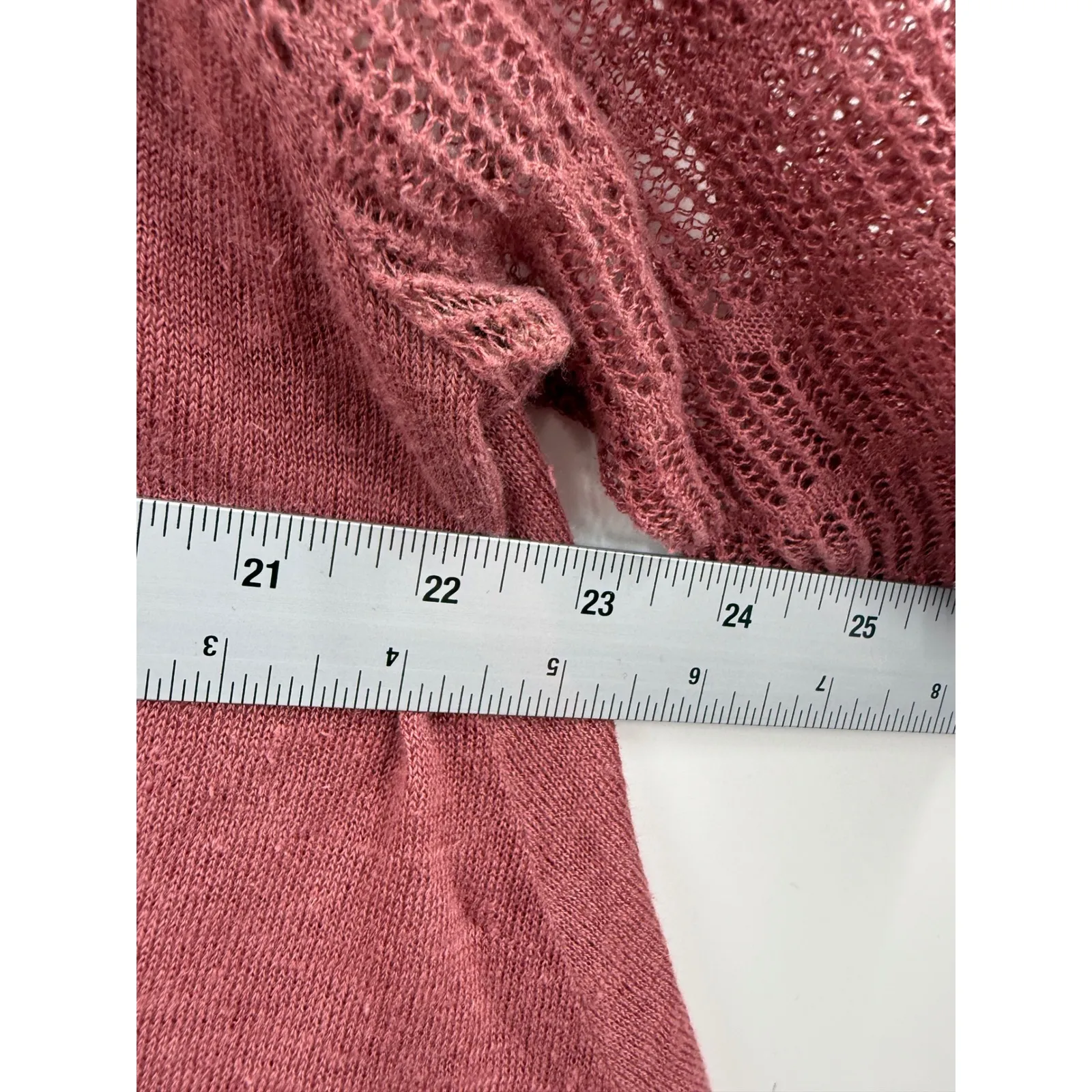 POETRY Linen Blend Asymmetrical Hem Knit Top Rose Mauve Size 14 - Image 7