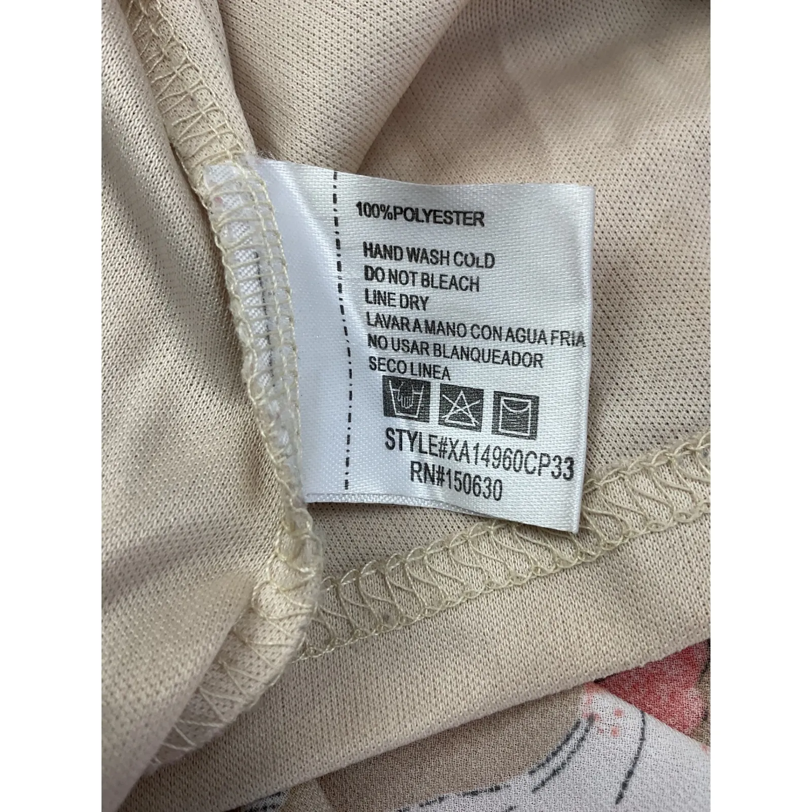 Xtaren Floral Print Maxi Wrap Dress Long Sleeve Belted Bohemian Beige Pink M - Image 8