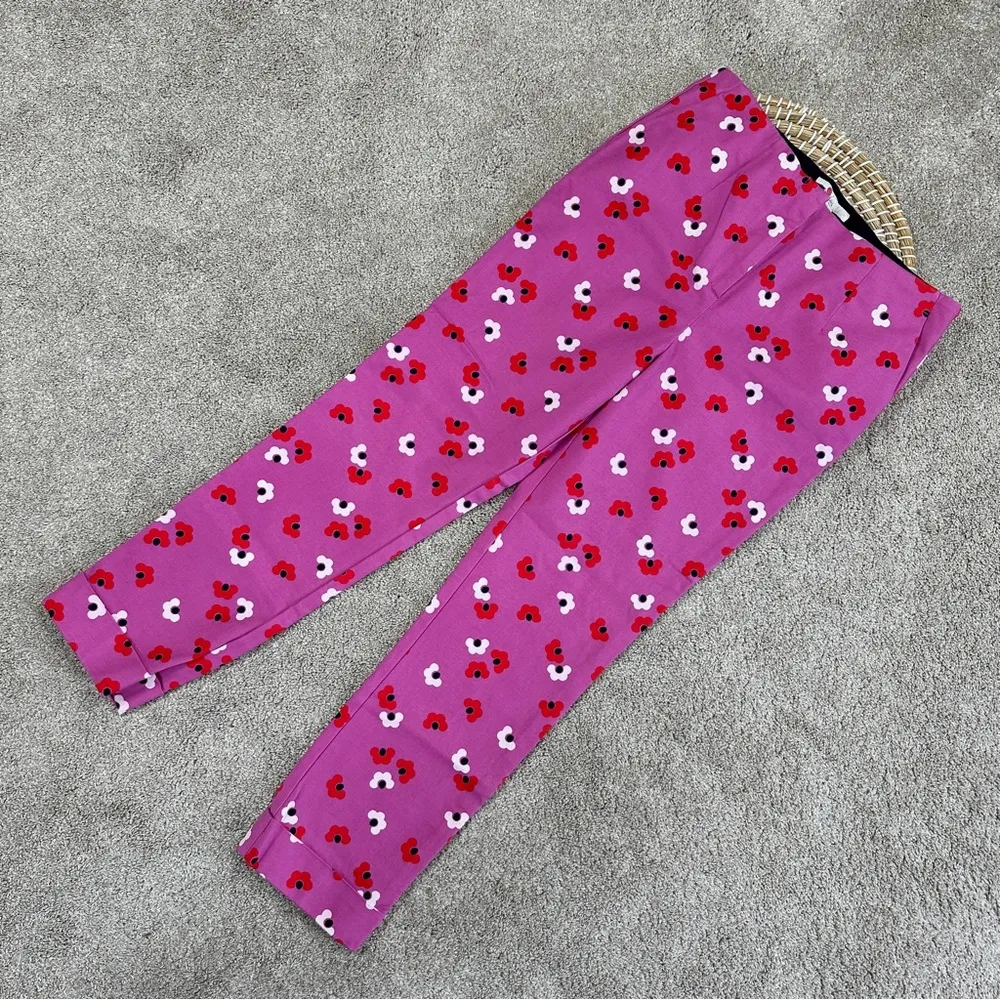 Boden Women’s Sorrento Kensington Floral Pants Trousers Mid Rise Stretch Pink 6R Size 6 - Image 4