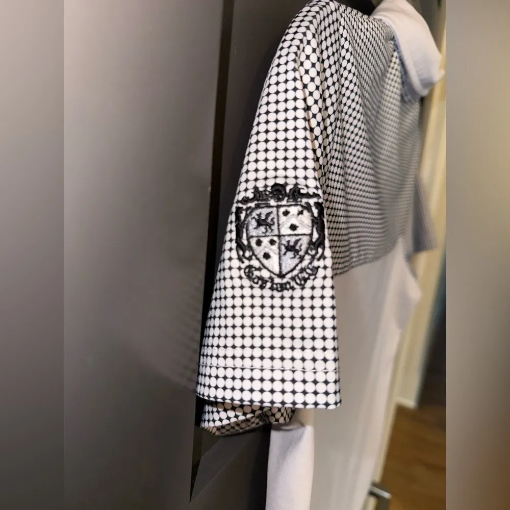 FootJoy FootJoy Women's Lisle Dot Print Yoke Polo- White  size small - Image 8