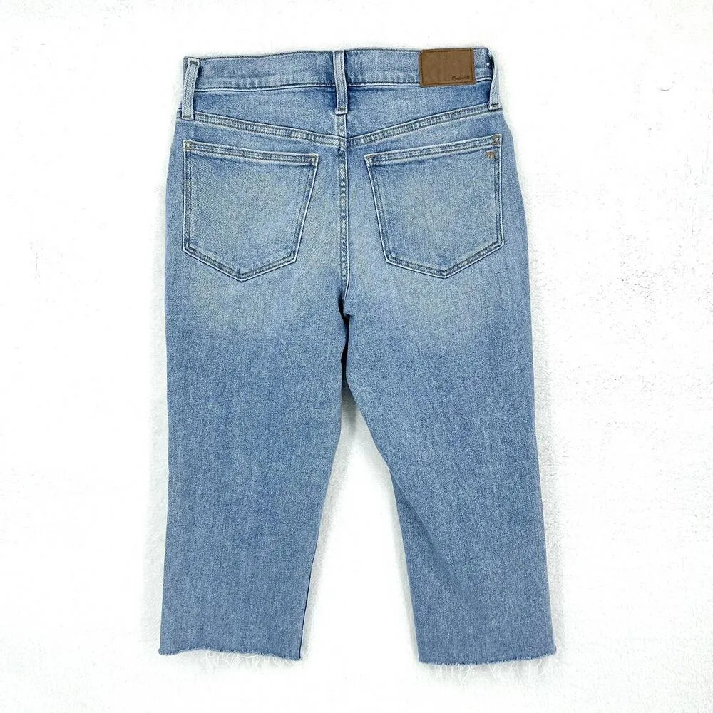 MADEWELL Jeans Women Size 28P The Mom Jean Cropped Wide Leg Medium Wash Cotton - Image 6