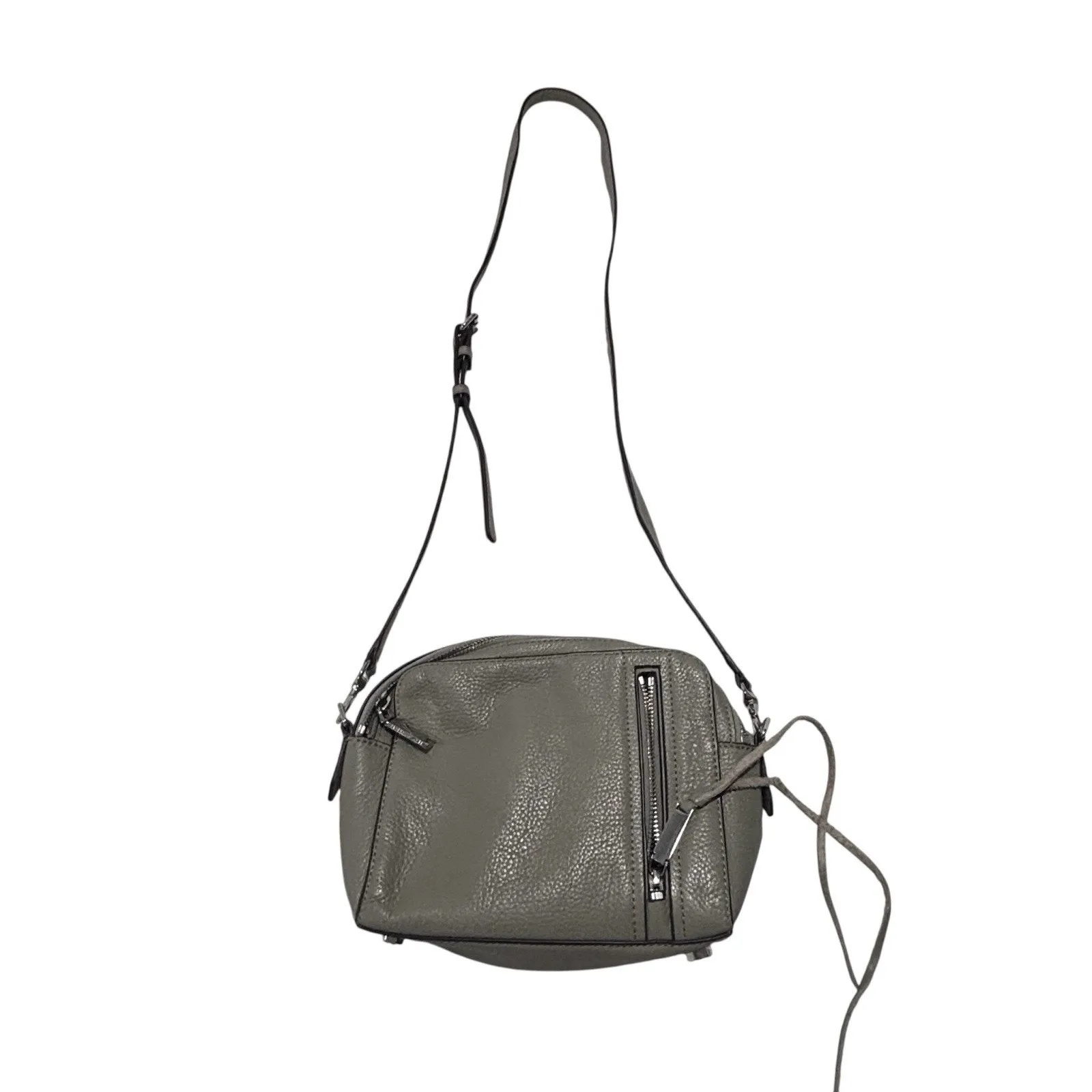Rebecca Minkoff Crossbody Bag Dark Gray Leather Mini M.A.C. Zip Chain Strap Stud - Image 2