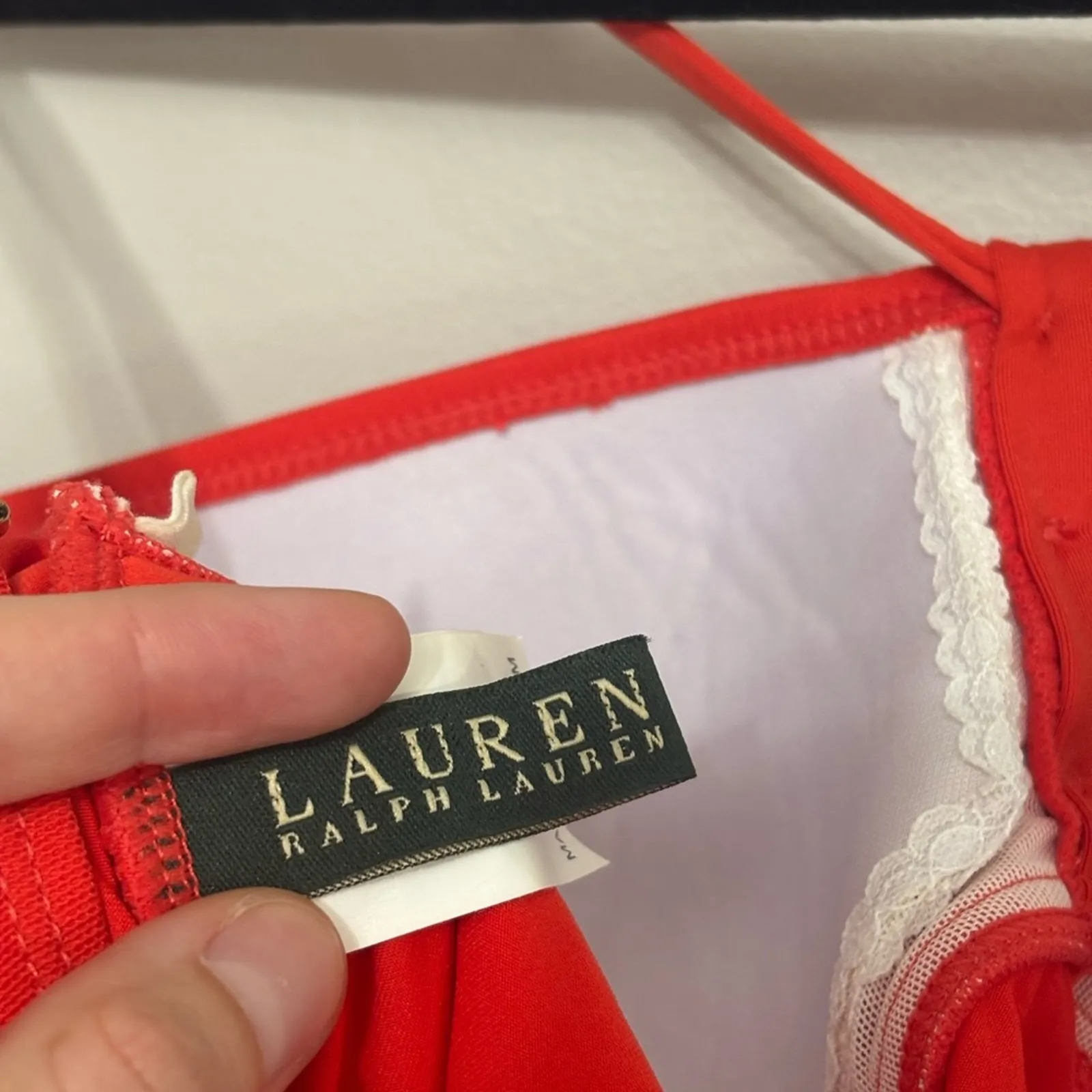 NWT Lauren Ralph Lauren One Piece Swimsuit in Bright Red - Size 12 - Image 7