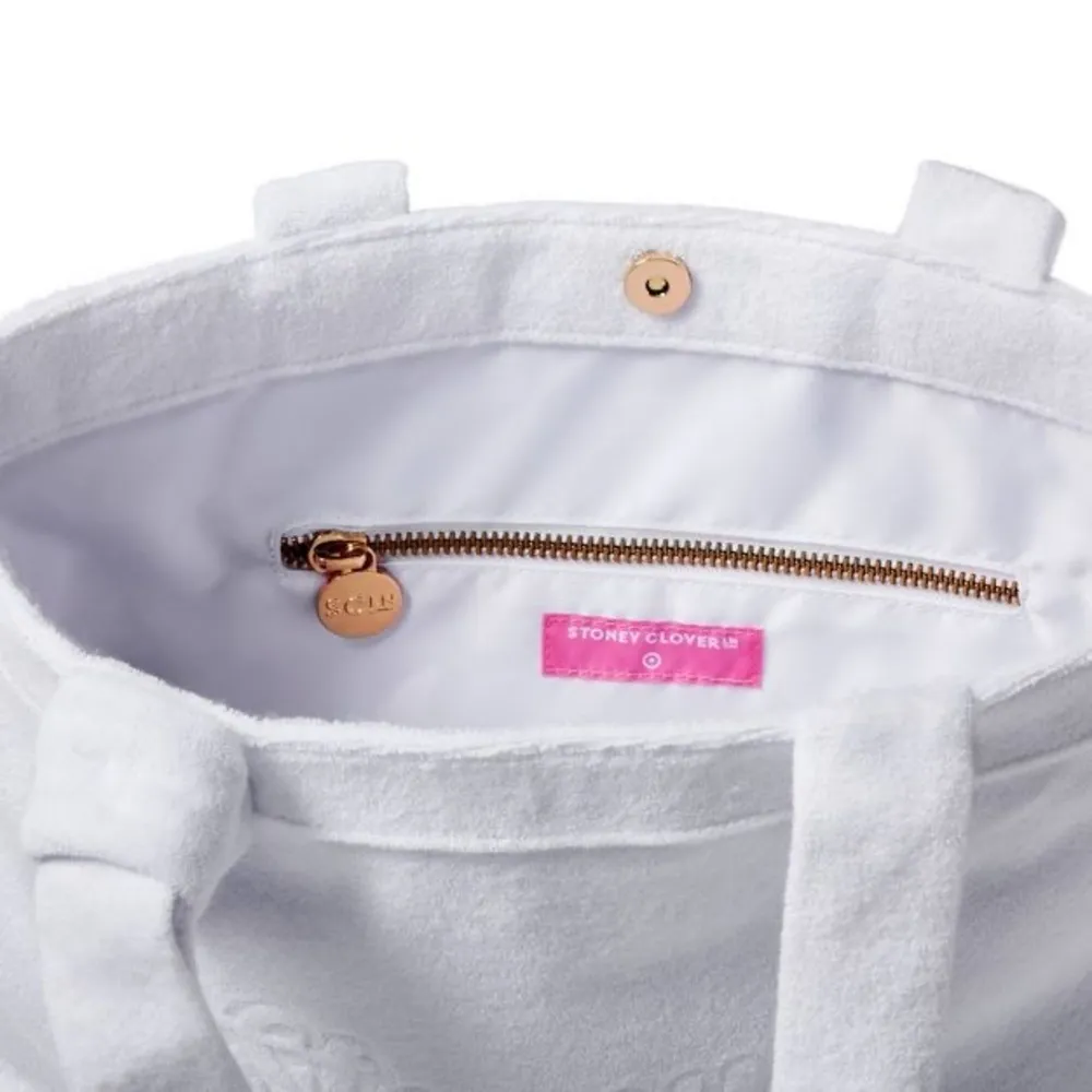 Stoney Clover Lane x Target White Terry Cloth Embossed Beach Tote Bag - nwt - Image 3