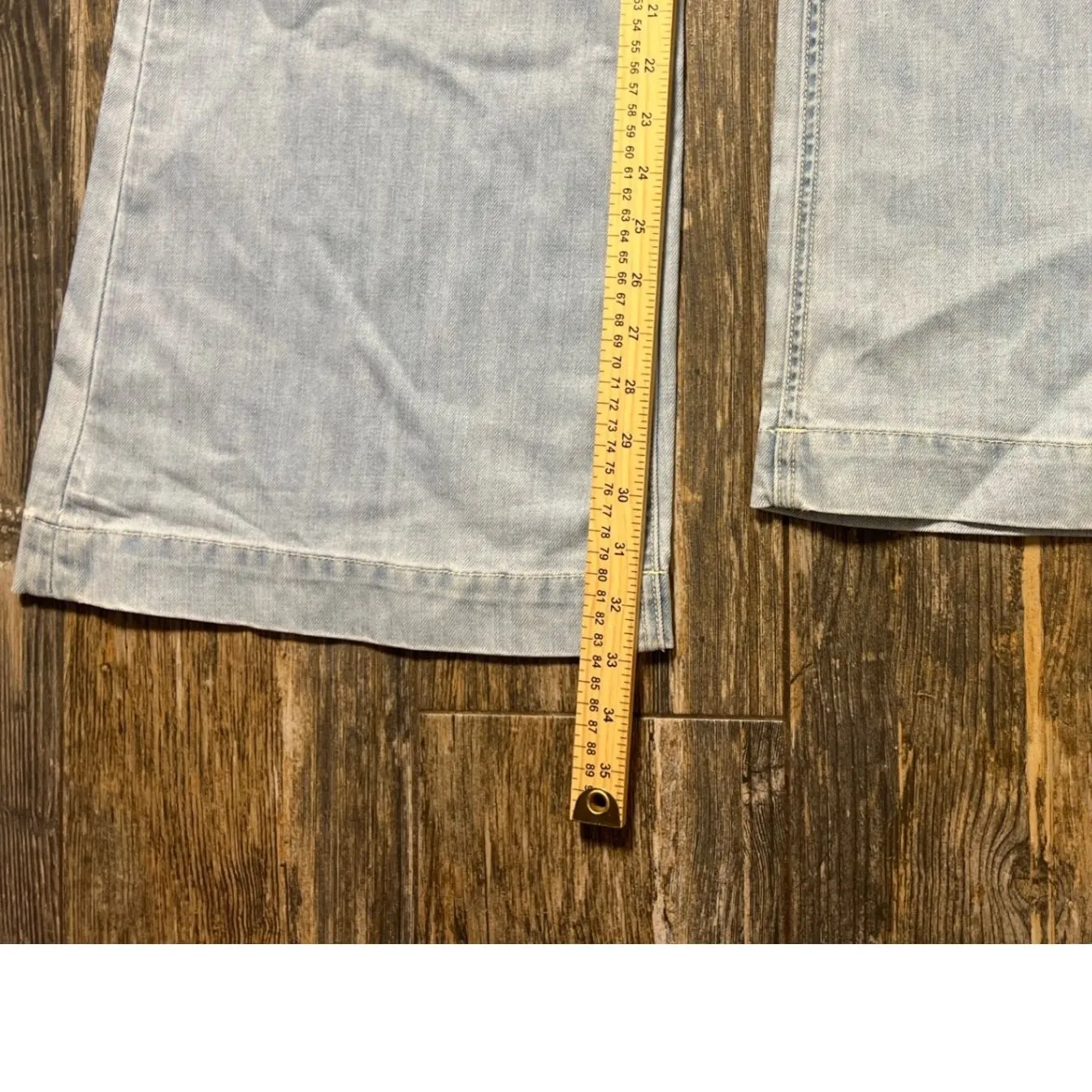 PAIGE Wide Leg Jeans Light Wash High Rise Denim Trouser Size 27W 33I Tall Flare‎ - Image 9