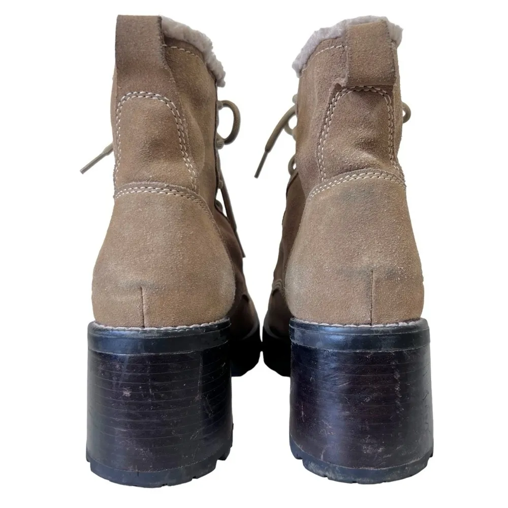 Y2K Skechers Mesa Stone Sherpa Chunky Round Toe Block Heel Ankle Boots - Image 14