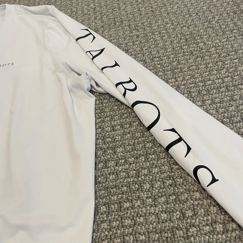 Talbots Shirt Womens 3X UPF 50 Protection White Long Sleeve Logo Black Spellout - Image 5