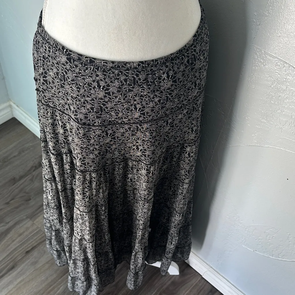 Studio M dark Floral Maxi Skirt | Boho Romance Meets Editorial Elegance Black Size M - Image 5