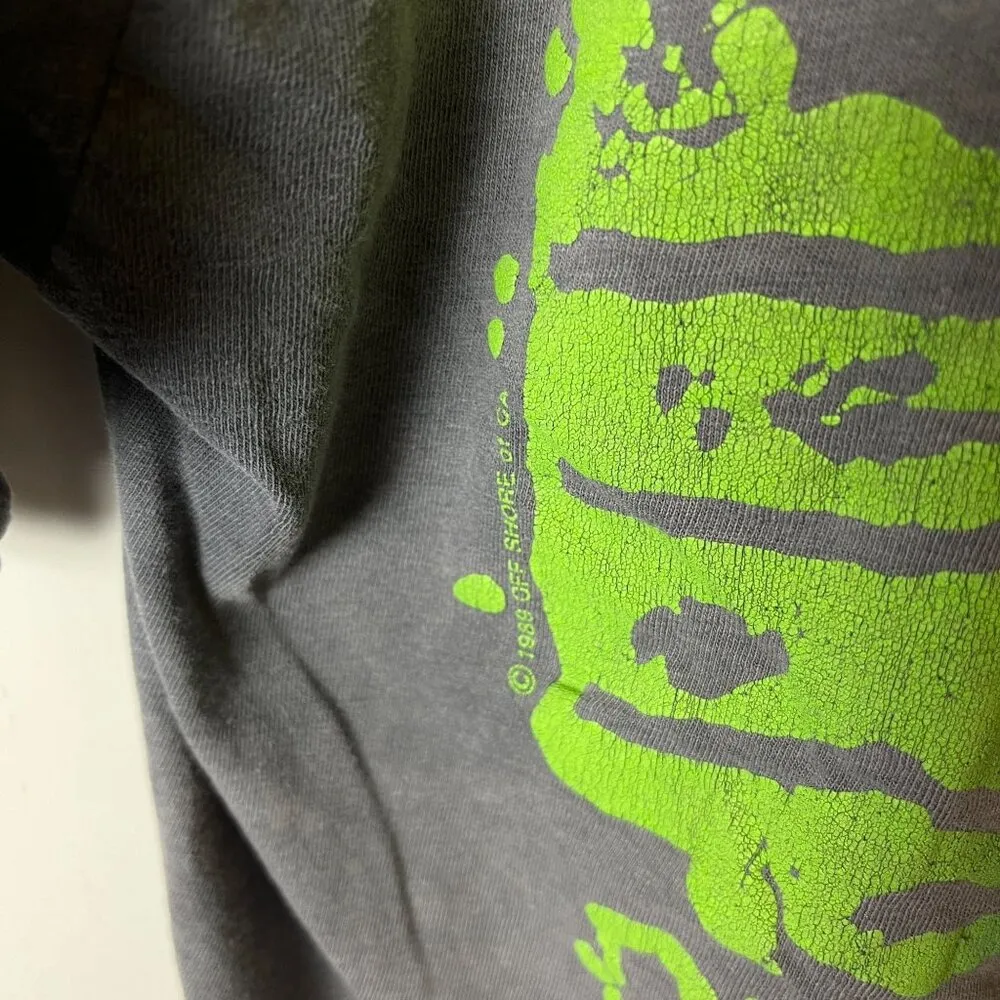 Vintage 90s Off Shore Surf T Shirt Womens Large L USA Beach Single Stitch Solid Gray - Image 7