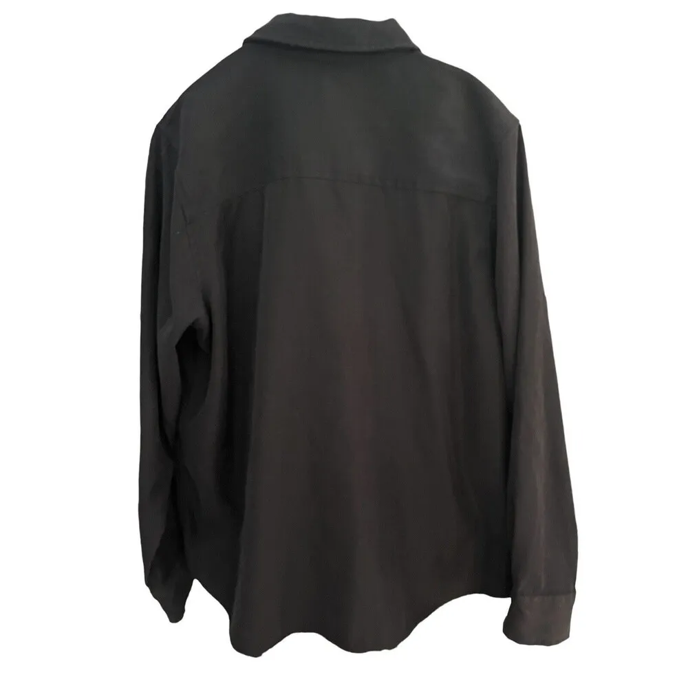 Disney Winnie the Pooh women's L Embroidered Black Button up Long Sleeve Shirt - Image 2