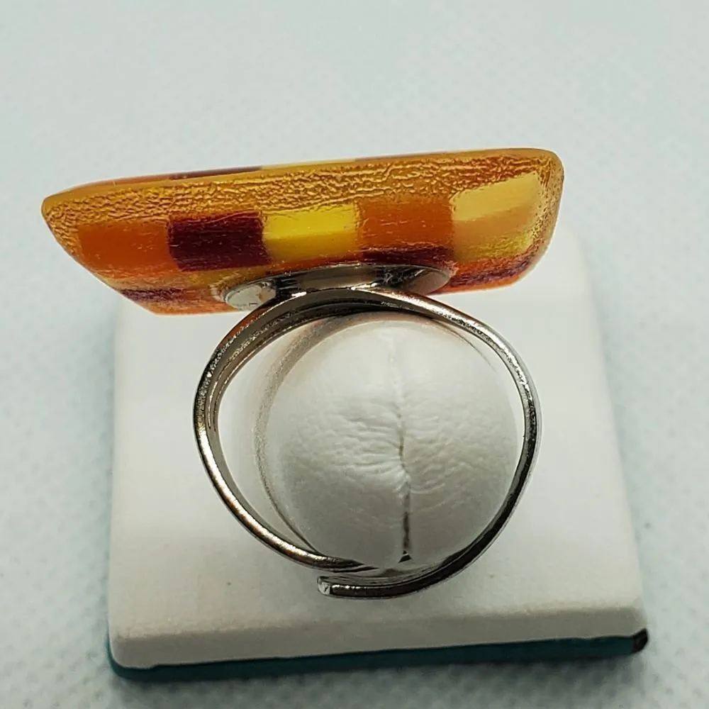 Adjustable Orange, Red, & Yellow Ring Red - Image 5