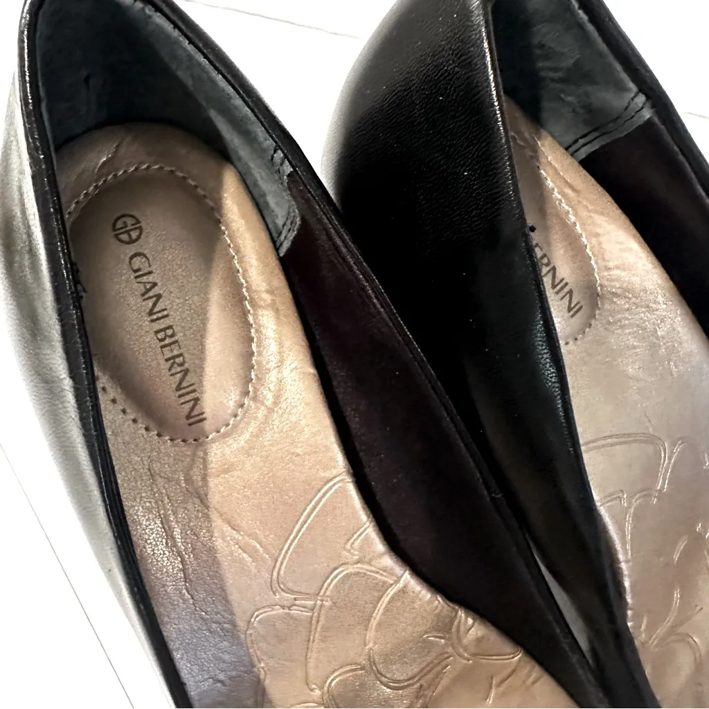 Gianni Bernini Leather Sweets Comfort Pumps‎ Women's Size 6 Black Original Box - Image 5