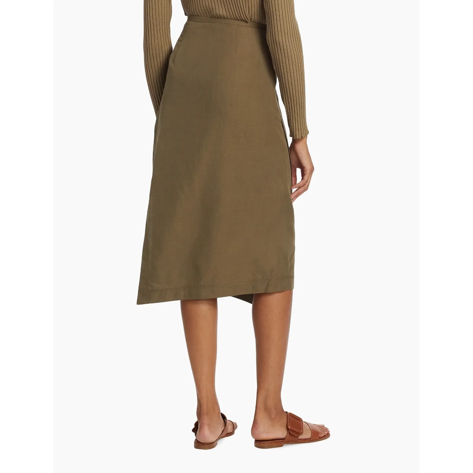 New! Vince Utility‎ Panelled Asymmetric Skirt in Washed Vine Sz 0 $395 - Image 4