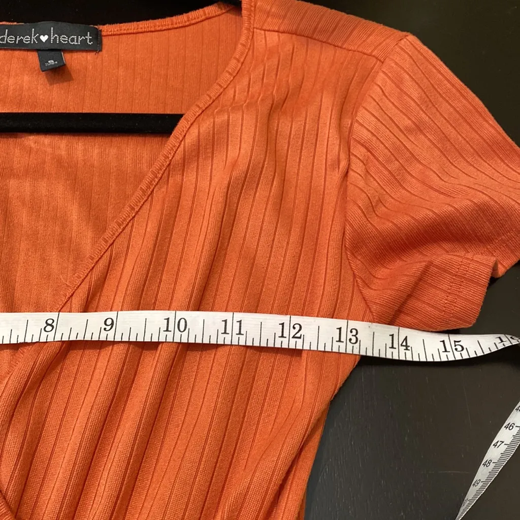 Derek Heart Short Sleeve Midi Dress with Belt Pumpkin Spice Small - Image 3